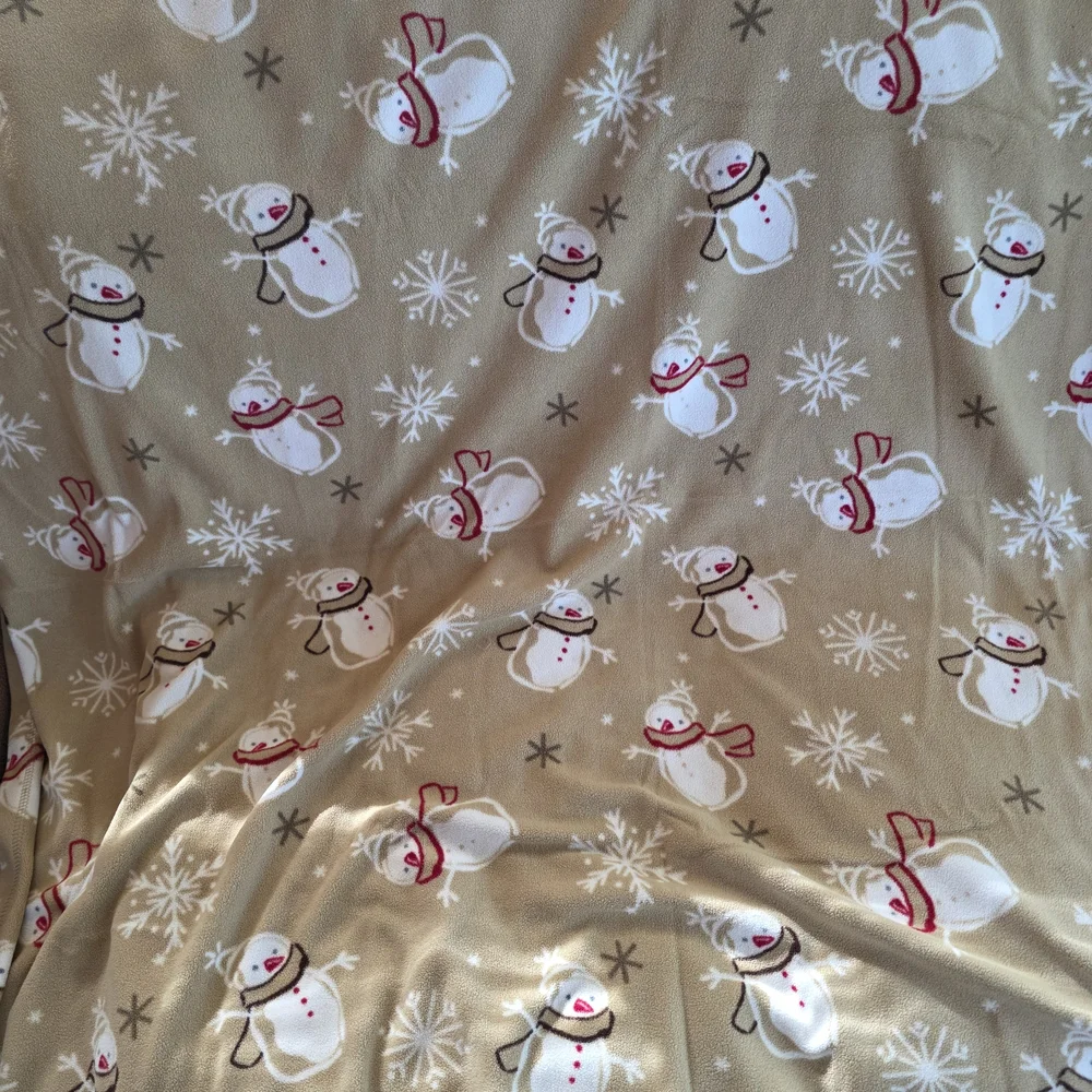 Snowman Fleece Throw Blanket